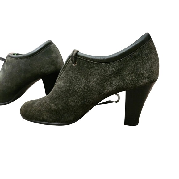 Aerosoles Women's Role Reversal Bootie Heel Green Suede Oxford Style Size 7 - Picture 8 of 14